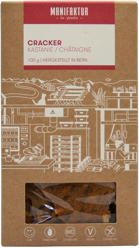 MANIFAKTUR Crackers aux châtaignes bio 100g MANIFAKTUR Crackers aux châtaignes bio 100g