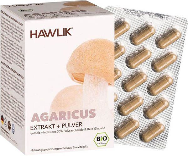 HAWLIK Extrait d'Agaricus + poudre Capsules 120 pièces