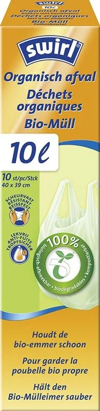 Swirl Sacs en plastique pour déchets biologiques 10l Bio 10 pièces
