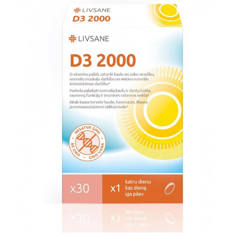 Livsane Vitamine D3 2000 gélules softgel 30 pièces Livsane Vitamine D3 2000 gélules softgel 30 pièces
