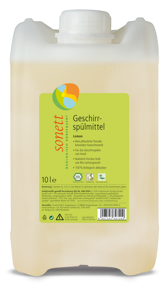 Sonett liquide vaisselle Lemon bidon 10lt Sonett liquide vaisselle Lemon bidon 10lt
