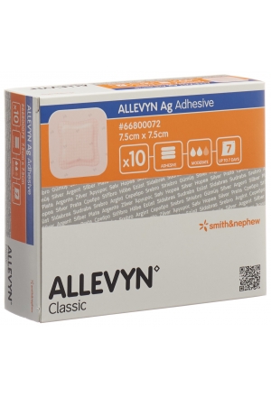 ALLEVYN AG Compresse ADHESIVE 7.5x7.5cm 10 pces