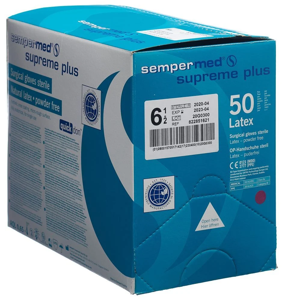 Sempermed Supreme Plus Gants chirurgicaux 6.5 st 50 paires