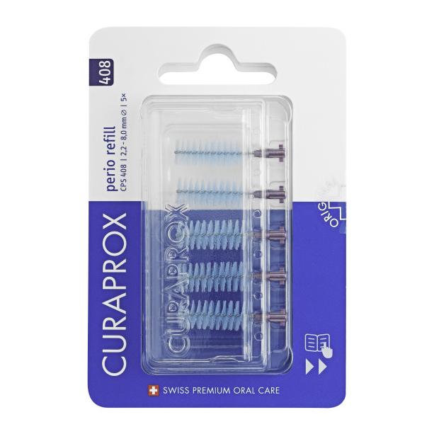 Curaprox CPS 408 Perio brossettes interdentaires refill deep violet 5 pièces Curaprox CPS 408 Perio brossettes interdentaires refill deep violet 5 pièces