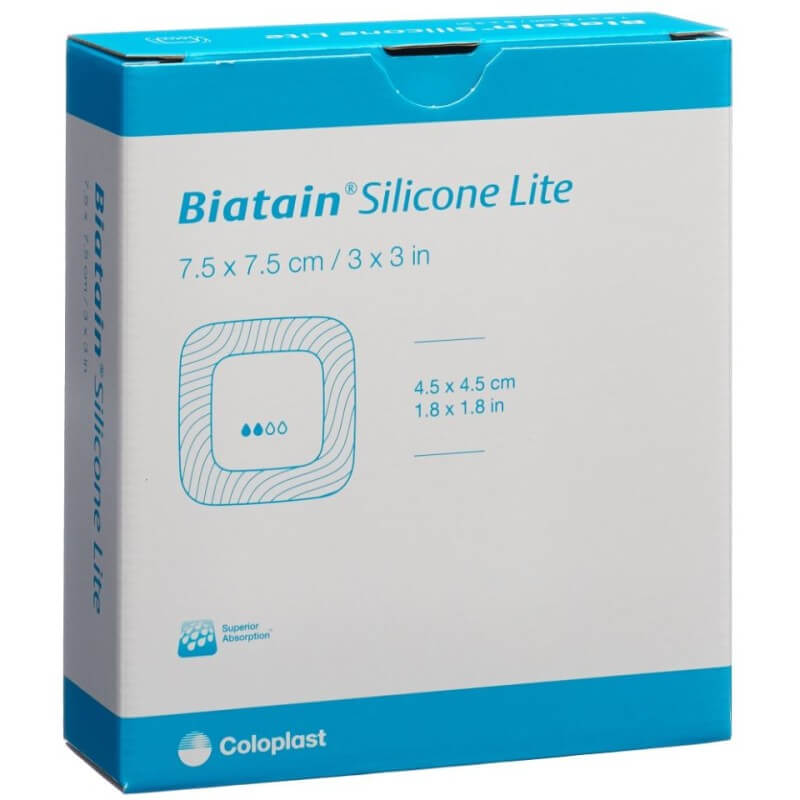 Pansement mousse Biatain Silicone Lite 7.5x7.5cm 10 pièces