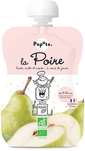 POPOTE, purée de poire bio en sachet souple, 120 g