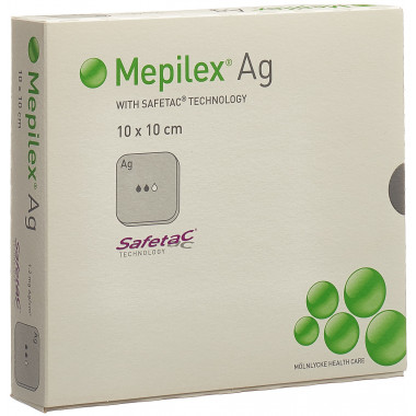 Mepilex Ag pansement mousse Safetac 10x10cm Silicone 5 pièces