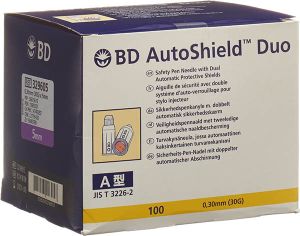 Aiguille de sécurité BD AutoShield Duo 5mm 100 pièces