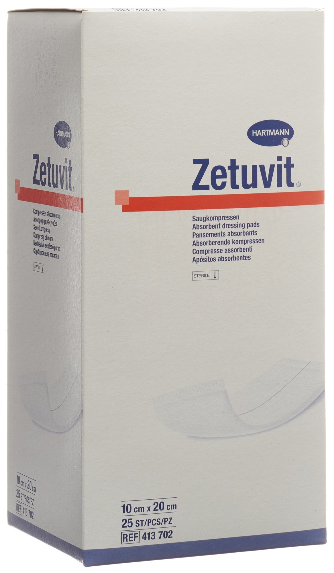 Zetuvit pansement absorbant 10x20cm stérile 25 pièces