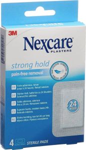 3M Nexcare Strong Hold Pads Pain Free Removal 76.2x101mm 4 pièces 3M Nexcare Strong Hold Pads Pain Free Removal 76.2x101mm 4 pièces