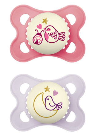 MAM Night Sucette 0-6 mois rose/pourpre 2 pièces