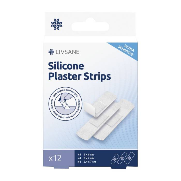 Livsane Bandelettes de silicone ultra sensitive 12 pièces Livsane Bandelettes de silicone ultra sensitive 12 pièces