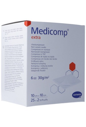Medicomp Extra 6 fois S30 10x10cm stérile 25 x 2 pièces