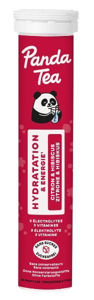 Panda Tea Hydratation Comprimés effervescents Citron & Hibiscus 20 pièces