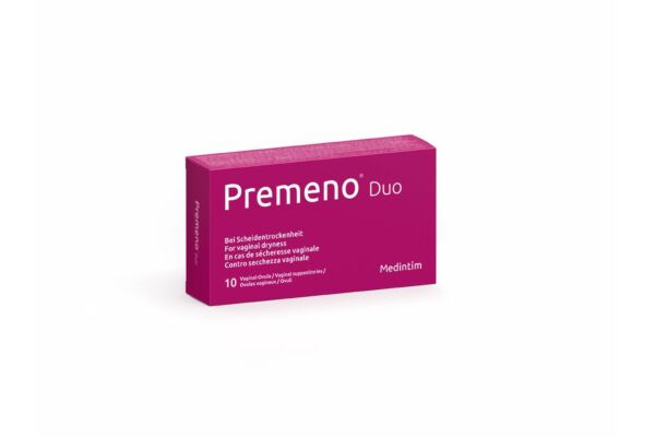 Premeno Duo Vag Supp 5mg 10 pièces Premeno Duo Vag Supp 5mg 10 pièces