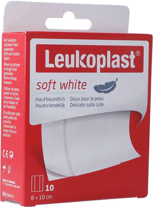 Leukoplast soft white 8x10cm 10 pièces