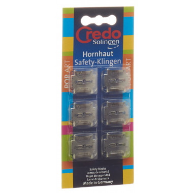 Lames Credo Safety pour callosités Blist 6 pièces