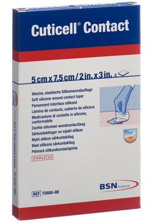 CUTICELL Contact silicone pour plaies 5x7.5cm 5 pièces