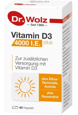 DR. WOLZ Gélules de vitamine D3 4000 UI plus 60 pièces DR. WOLZ Gélules de vitamine D3 4000 UI plus 60 pièces