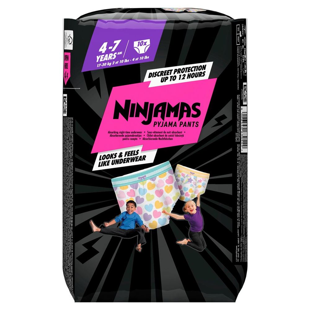 Pampers Ninjamas Pyjama Pants fille 4-7 ans 10 pièces