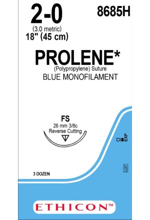 PROLENE 45cm bleu 2-0 FS 36 pièces