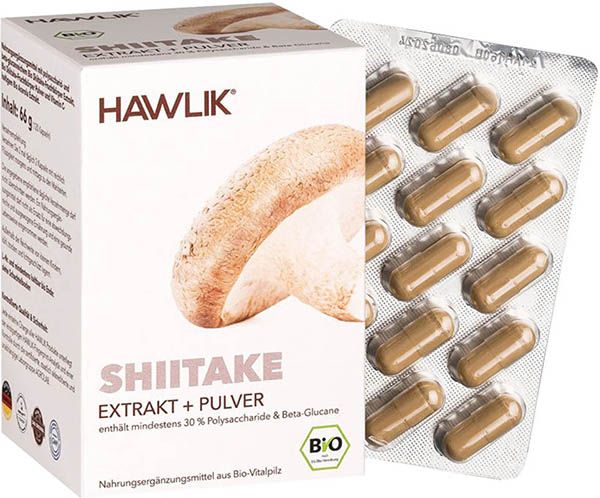 HAWLIK Extrait de shiitake + poudre, gélules 120 pièces