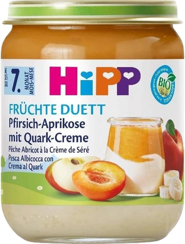 Hipp Bio pêche-abricot avec fromage blanc pot 160g