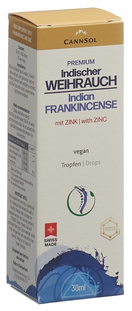 CANNSOL Ind Encens Zinc soluble dans l'eau Pip Fl 30ml CANNSOL Ind Encens Zinc soluble dans l'eau Pip Fl 30ml