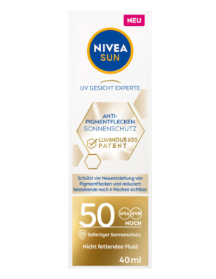 Nivea Sun UV Face Luminous Anti-Pigm FPS50 40ml Nivea Sun UV Face Luminous Anti-Pigm FPS50 40ml