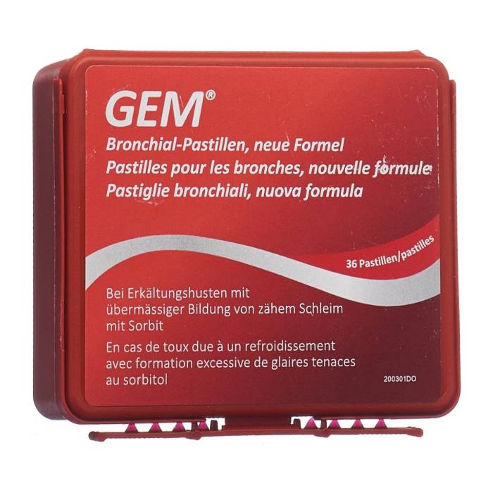 GEM Pastilles pour les bronches avec sorbitol 36 pièces