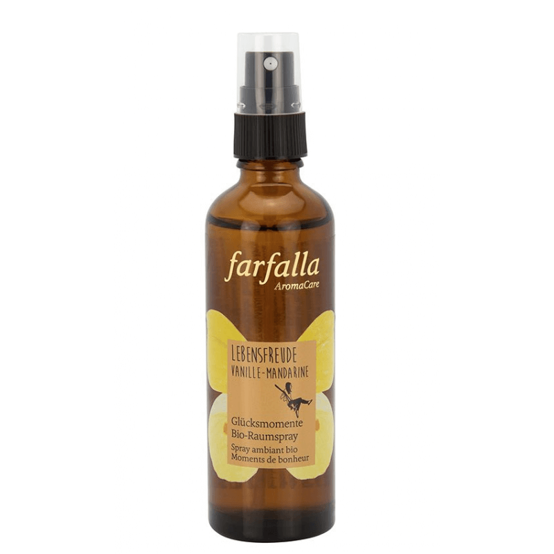 farfalla Spray d'ambiance bio Joie de vivre Vanille-Mandarine Moments de bonheur 75ml farfalla Spray d'ambiance bio Joie de vivre Vanille-Mandarine Moments de bonheur 75ml