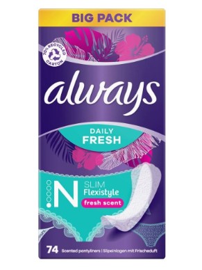 Protège-slip ALWAYS Flexi Slim Frais BigPack 74 pièces