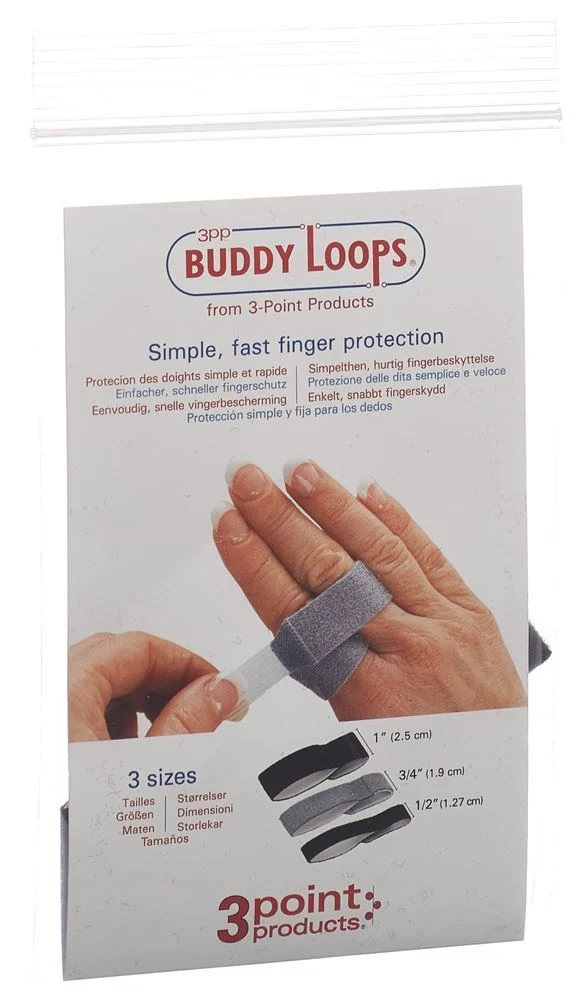 3PP Buddy Loops 1/2" 1.27cm de large noir 5 pièces