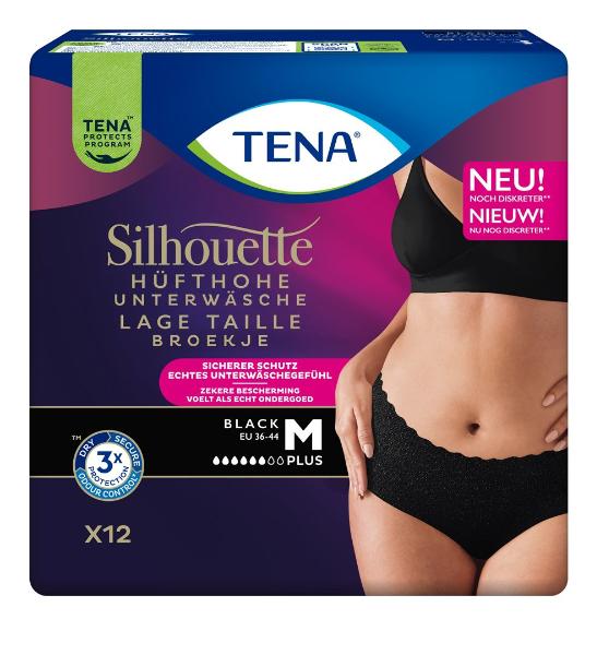 TENA Silhouette Plus M 75-100cm black 12 pièces TENA Silhouette Plus M 75-100cm black 12 pièces