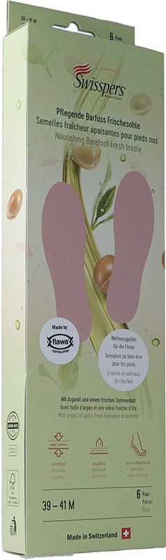 Swisspers Barefoot Semelles fraîcheur M 41 rosé 6 paires