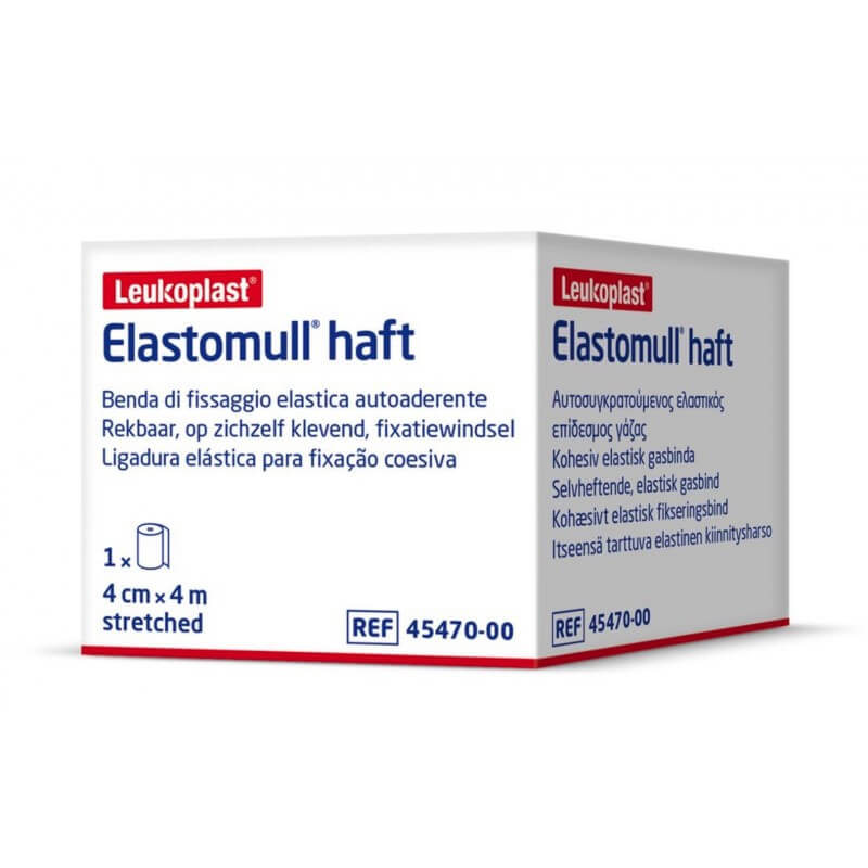 Bande de gaze adhésive Elastomull 4mx4cm blanc Rouleau