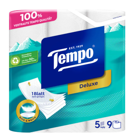 Tempo Papier hygiénique 5lag 80 feuilles 9 pces