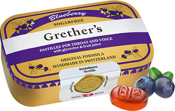 Grethers Blueberry Pastilles sans sucre 110g Grethers Blueberry Pastilles sans sucre 110g