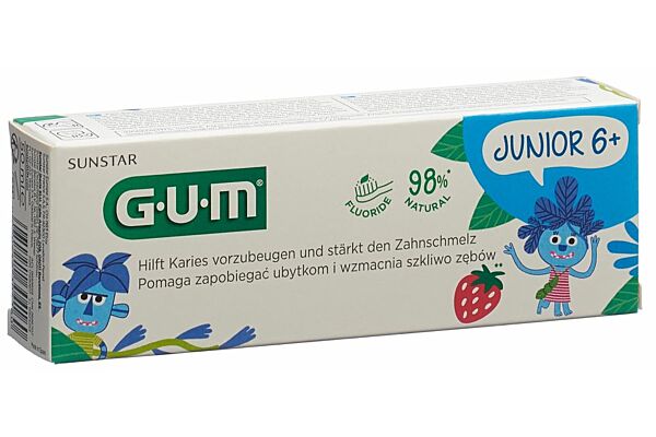 Gel dentifrice GUM Junior 6+ ans fraise 50ml