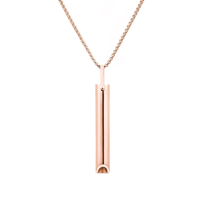 Mindflow RauchStopp Atemkette Pro Rose-Gold – Pipe respiratoire en acier inoxydable pour l'arrêt du tabac