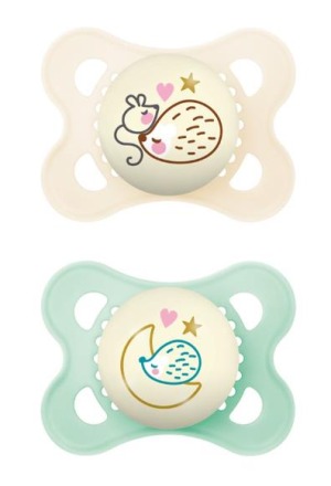 MAM Night Sucette 0-6 mois ivory/green 2 pièces