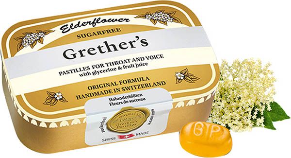 Grethers Elderflower Pastilles sans sucre 110g Grethers Elderflower Pastilles sans sucre 110g
