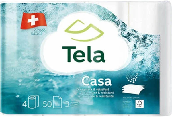 TELA Papier de ménage Casa 4 rouleau 50 pièces