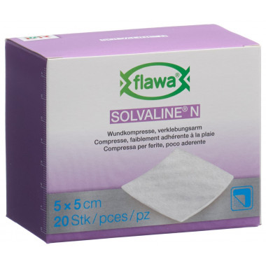 Flawa Solvaline N Compresses 5x5cm stérile 20 pièces