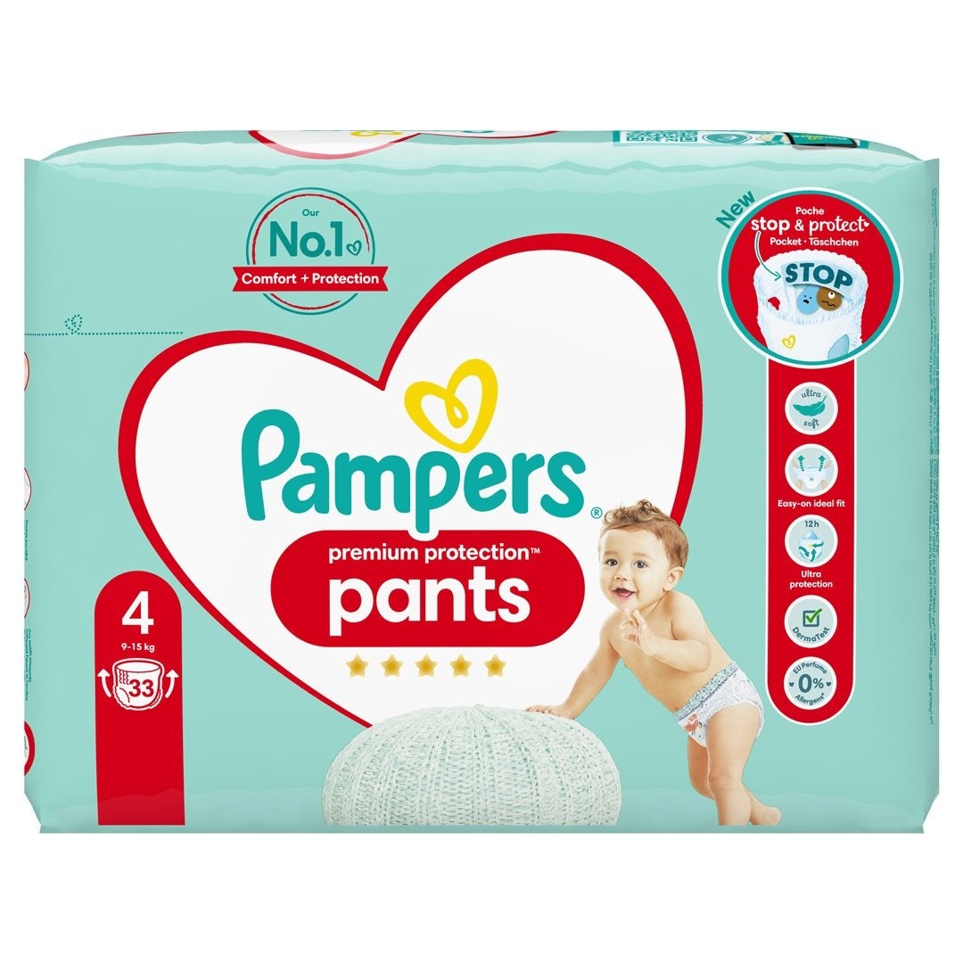 Pampers Premium Protection Pants Gr4 9-15kg pack économique 33 pièces