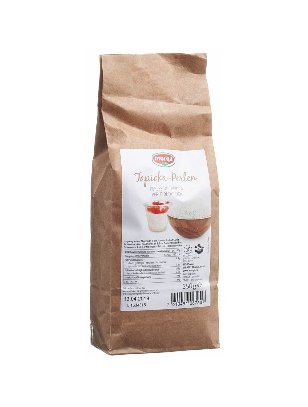 Perles de tapioca Morga sans gluten 350g Perles de tapioca Morga sans gluten 350g