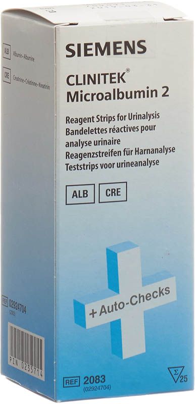 CLINITEK Microalbumine 2 bandelettes réactives 25 pièces