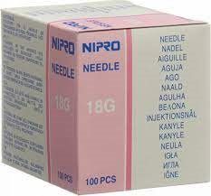 Canule jetable Nipro 1.2x50mm 18Gx2 rose 100 pièces Canule jetable Nipro 1.2x50mm 18Gx2 rose 100 pièces