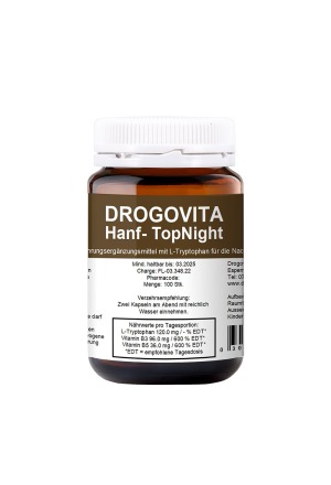 DROGOVITA Gélules de chanvre TopNight verre 100 pièces