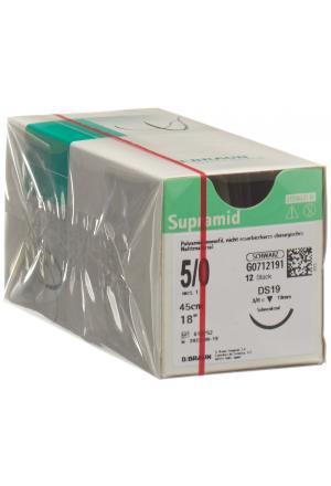 Supramid 45cm DS 19 5-0 noir 12 pièces